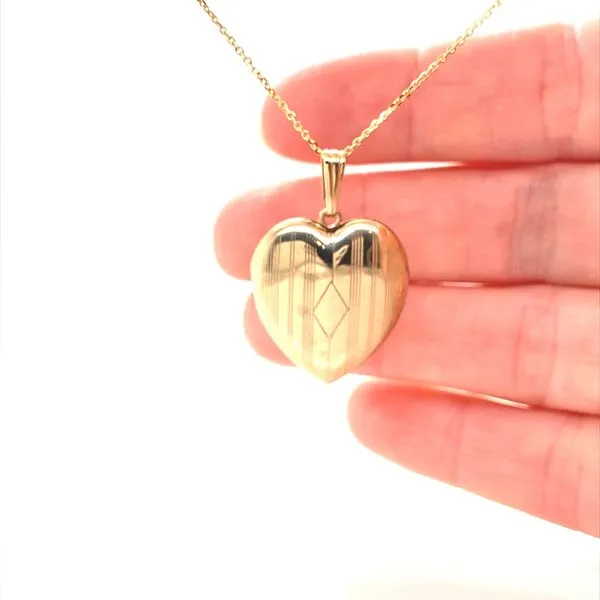 14K Yellow Gold Heart Locket Pendant Image 2 Jaymark Jewelers Cold Spring, NY