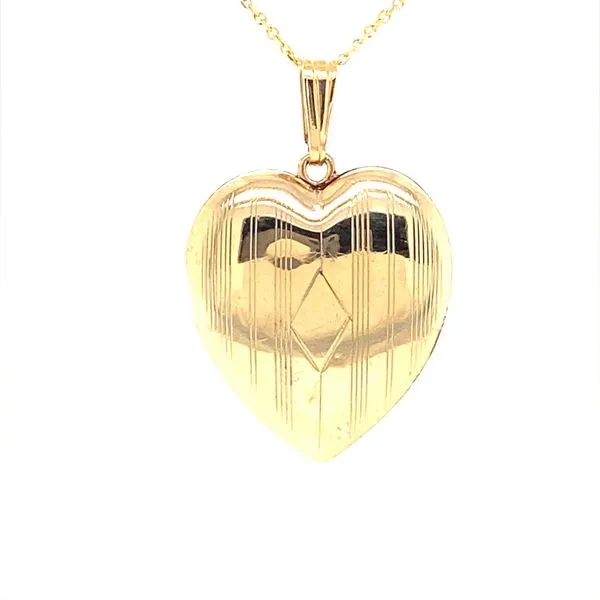 14K Yellow Gold Heart Locket Pendant Jaymark Jewelers Cold Spring, NY