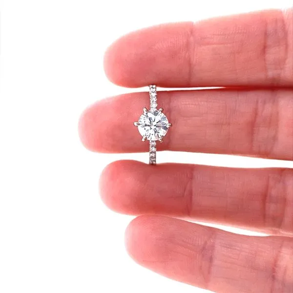 14K White Gold Round Cut Diamond Engagement Ring Image 2 Jaymark Jewelers Cold Spring, NY