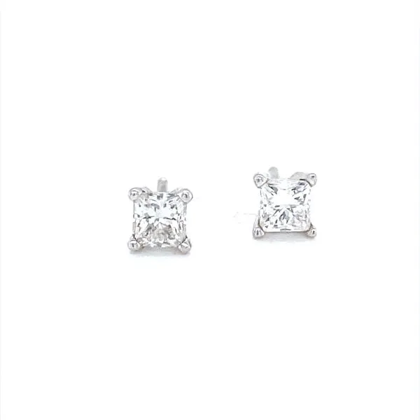 14K White Gold Princess Cut Diamond Stud Earrings, .30cttw Jaymark Jewelers Cold Spring, NY