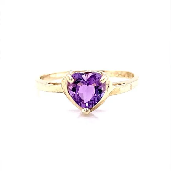 10K Yellow Gold Heart Shaped Amethyst Ring Jaymark Jewelers Cold Spring, NY