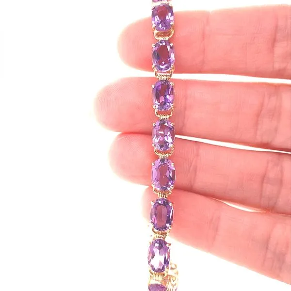 14K Yellow Gold Amethyst Line Bracelet Image 2 Jaymark Jewelers Cold Spring, NY