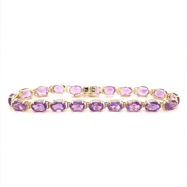 14K Yellow Gold Amethyst Line Bracelet Jaymark Jewelers Cold Spring, NY