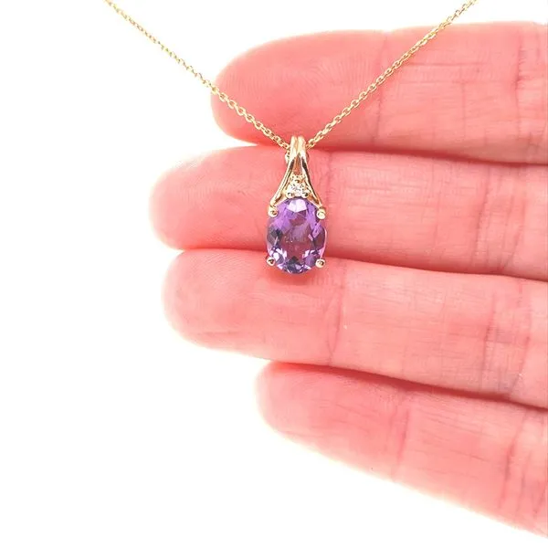 14K Yellow Gold Amethyst Pendant Image 2 Jaymark Jewelers Cold Spring, NY