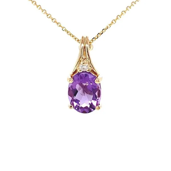14K Yellow Gold Amethyst Pendant Jaymark Jewelers Cold Spring, NY