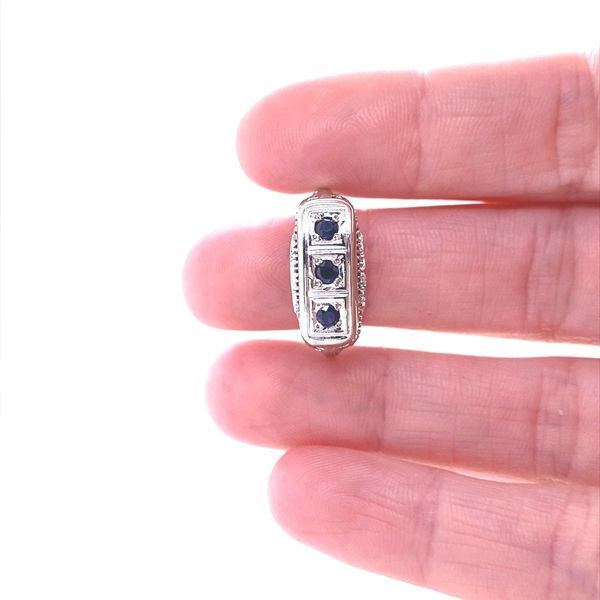 14K White Gold Vintage Sapphire Ring Image 2 Jaymark Jewelers Cold Spring, NY