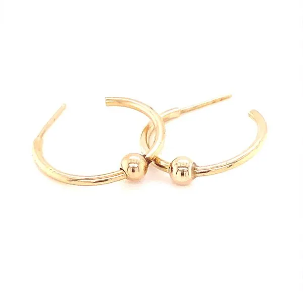 14K Yellow Gold Hoop & Ball Earrings Jaymark Jewelers Cold Spring, NY