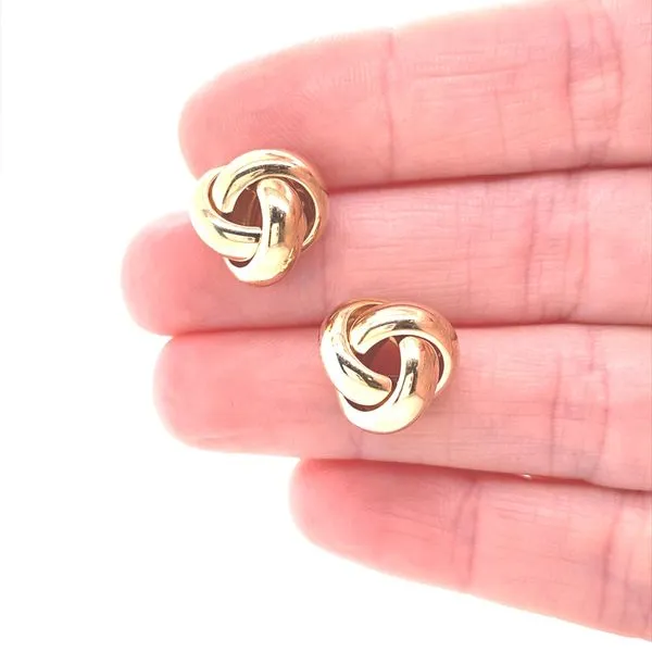 14K Yellow Gold Knot Stud Earrings Image 2 Jaymark Jewelers Cold Spring, NY