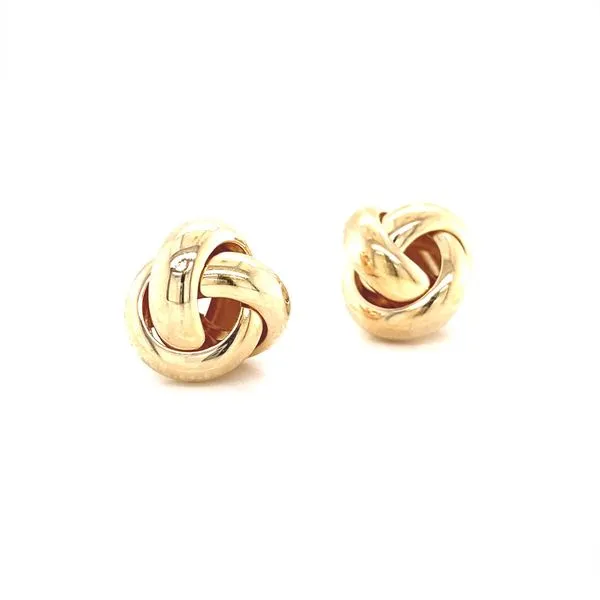 14K Yellow Gold Knot Stud Earrings Jaymark Jewelers Cold Spring, NY