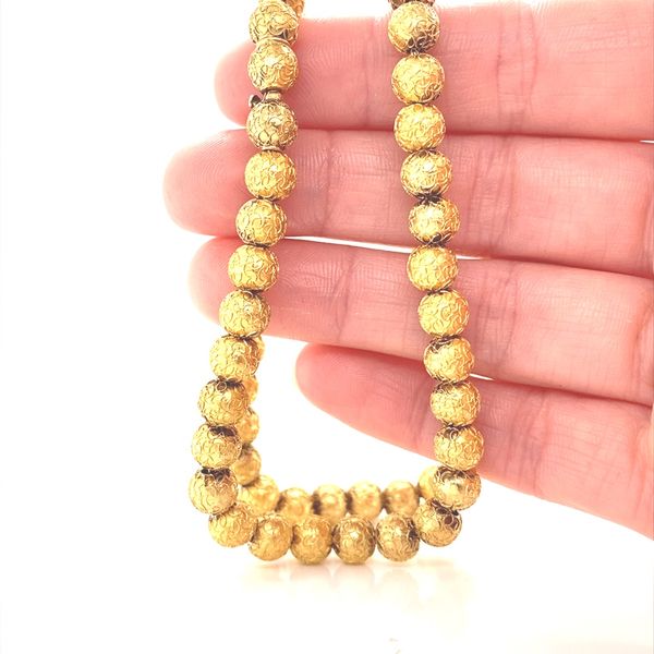 14K Yellow Gold Etruscan Revival Bead Necklace Image 2 Jaymark Jewelers Cold Spring, NY