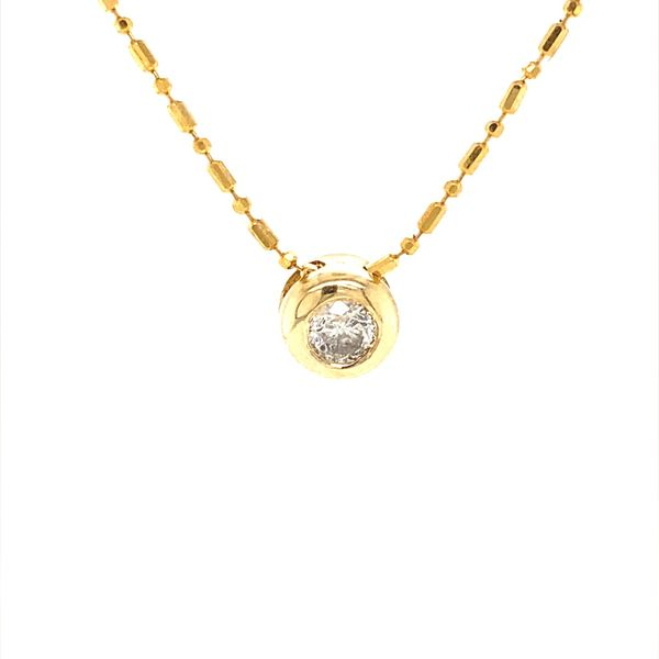 14K Yellow Gold Bezel Diamond Necklace Jaymark Jewelers Cold Spring, NY