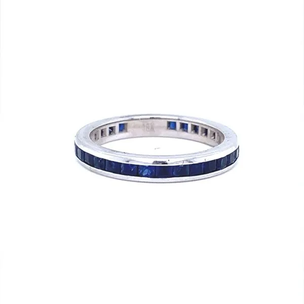 18K White Gold Sapphire Eternity Band Jaymark Jewelers Cold Spring, NY