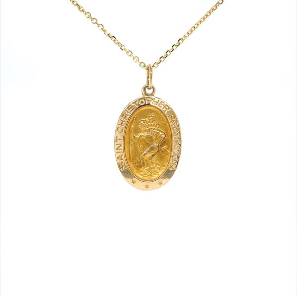 14K Yellow Gold St. Christopher Medal Pendant Jaymark Jewelers Cold Spring, NY