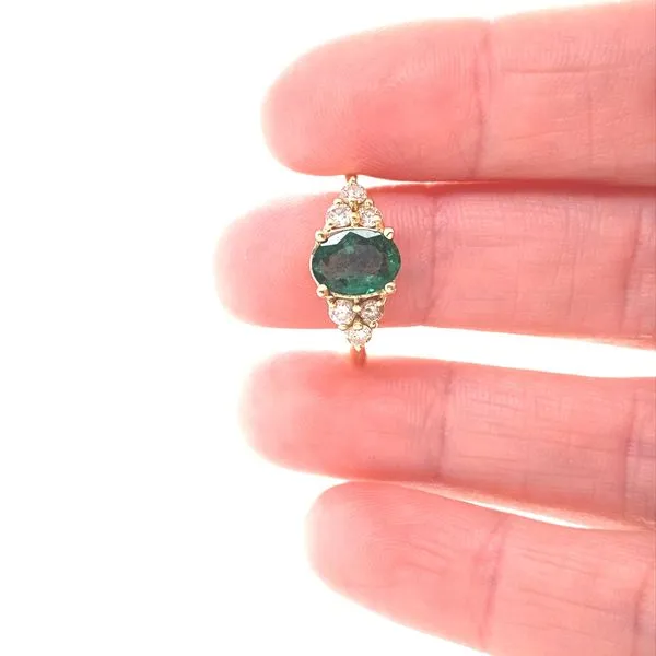 14K Yellow Gold Emerald and Diamond Ring Image 2 Jaymark Jewelers Cold Spring, NY