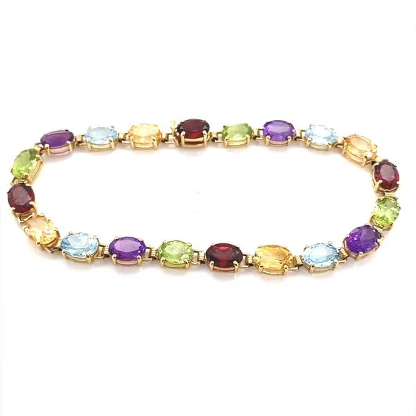 14K Yellow Gold Multi Color Gemstone Bracelet Jaymark Jewelers Cold Spring, NY