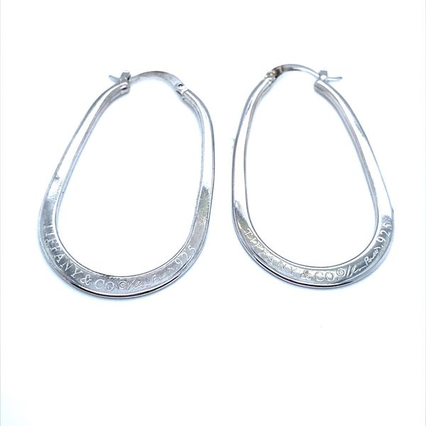 Sterling Silver Tiffany & Co. Elsa Peretti Oval Hoop Earrings Jaymark Jewelers Cold Spring, NY
