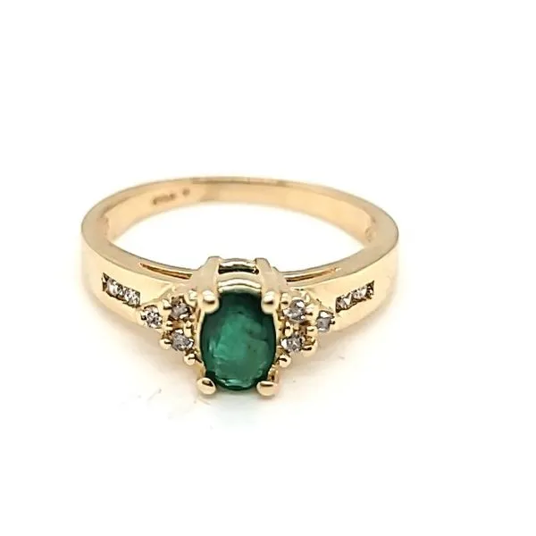 14K Yellow Gold Emerald and Diamond Ring Jaymark Jewelers Cold Spring, NY