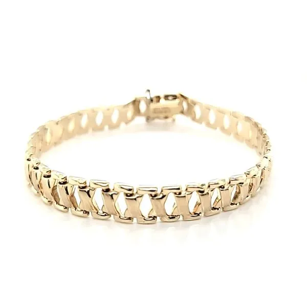 10K Yellow Brushed Gold Link Bracelet Jaymark Jewelers Cold Spring, NY
