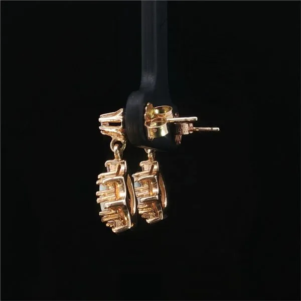 14K Yellow Gold Opal and Diamond Earrings Image 2 Jaymark Jewelers Cold Spring, NY