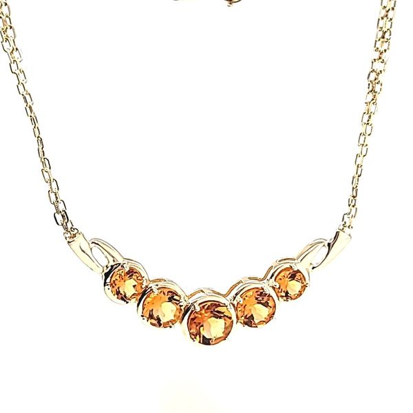 14K Yellow Gold 5-Citrine Necklace Jaymark Jewelers Cold Spring, NY