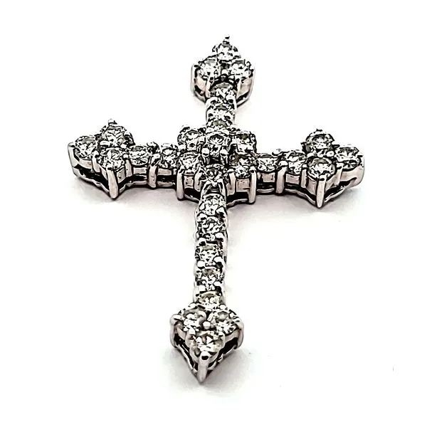 14K White Gold Diamond Cross Pendant Jaymark Jewelers Cold Spring, NY