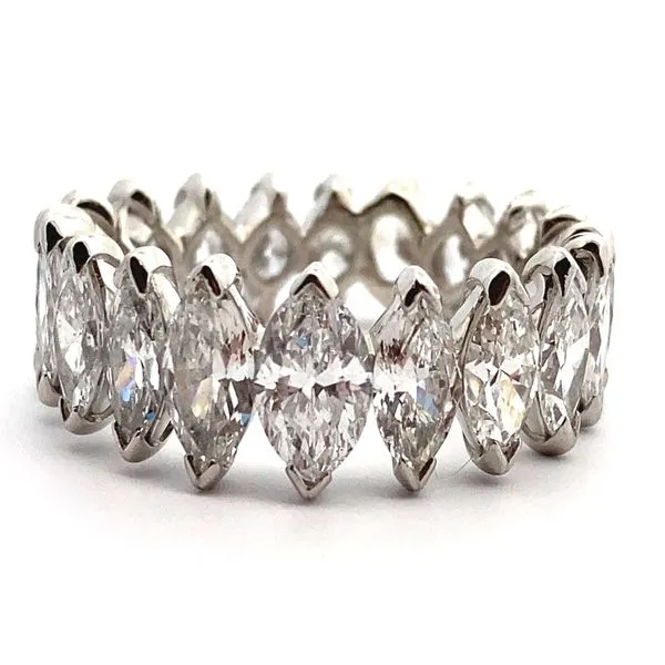 Platinum Marquise Diamond Tapered Eternity Band Jaymark Jewelers Cold Spring, NY