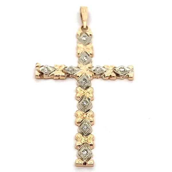 14K Two-Tone Diamond Cross Jaymark Jewelers Cold Spring, NY