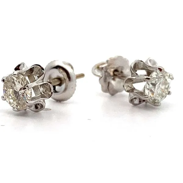 14K White Gold 1.00 cttw Diamond Stud Earrings Image 2 Jaymark Jewelers Cold Spring, NY