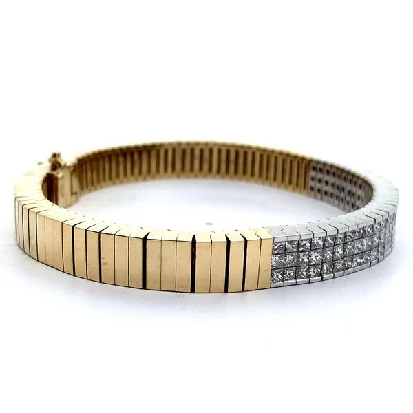 14K Two-Tone Diamond Bracelet Image 2 Jaymark Jewelers Cold Spring, NY