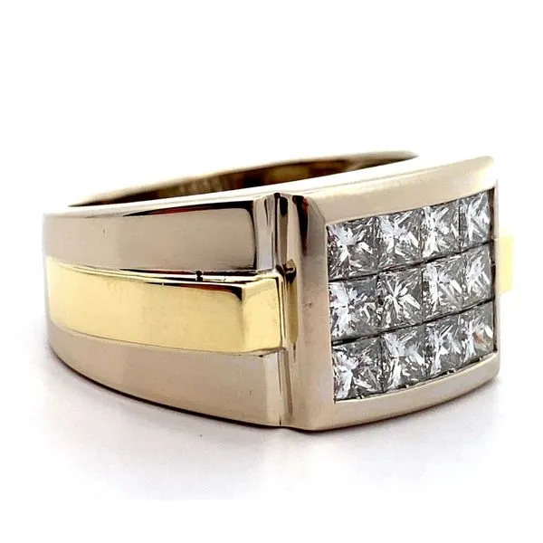 18K Two-Tone Diamond Man's Ring Image 2 Jaymark Jewelers Cold Spring, NY