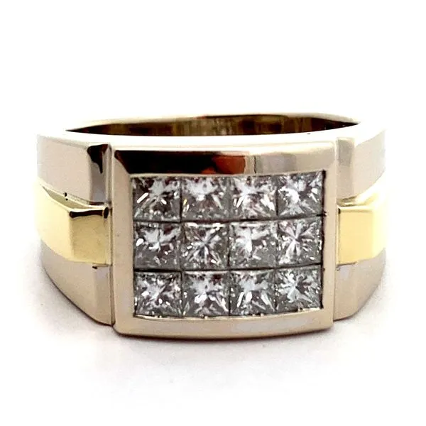 18K Two-Tone Diamond Man's Ring Jaymark Jewelers Cold Spring, NY