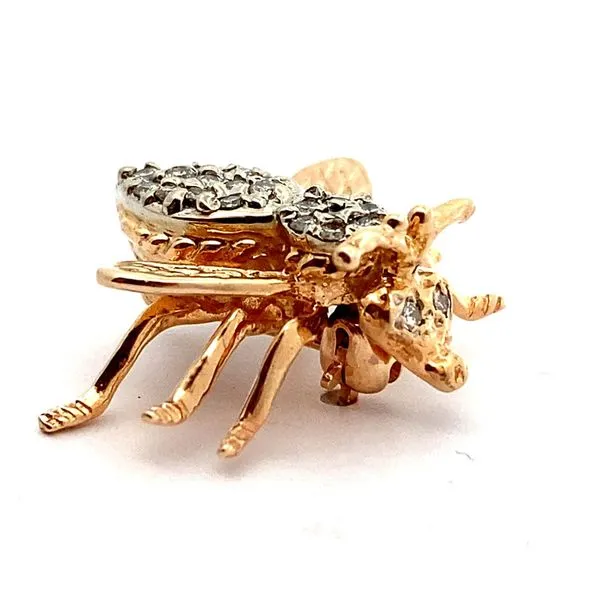 14K Yellow Gold and Diamond Bee Pin Image 2 Jaymark Jewelers Cold Spring, NY