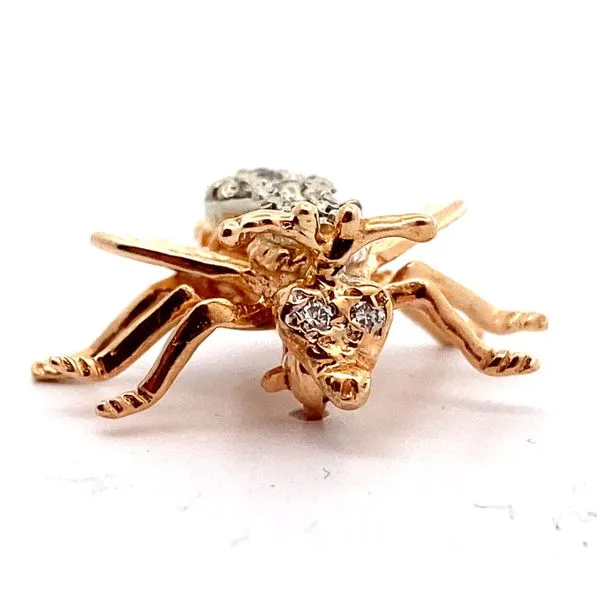 14K Yellow Gold and Diamond Bee Pin Jaymark Jewelers Cold Spring, NY