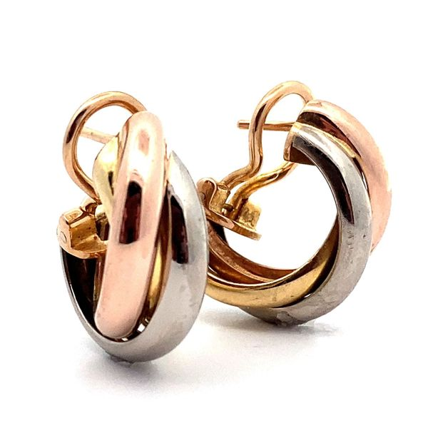 18K Two-Tone Cartier Twist Hoop Earrings Image 2 Jaymark Jewelers Cold Spring, NY