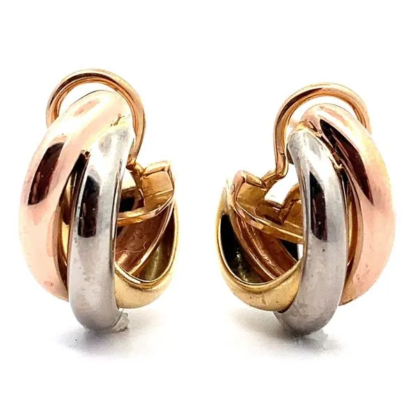 18K Two-Tone Cartier Twist Hoop Earrings Jaymark Jewelers Cold Spring, NY
