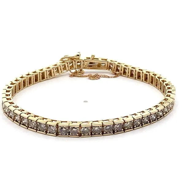 14K Yellow Gold 5 Carat Diamond Tennis Bracelet Jaymark Jewelers Cold Spring, NY