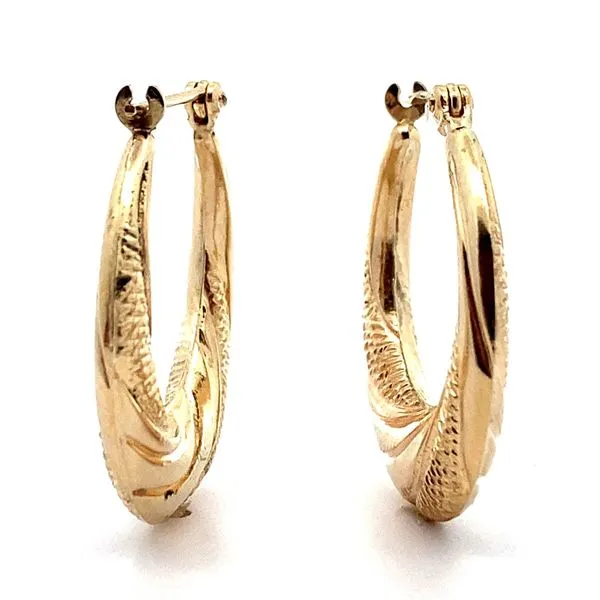14K Yellow Gold Tapered Twisted Hoops Image 2 Jaymark Jewelers Cold Spring, NY