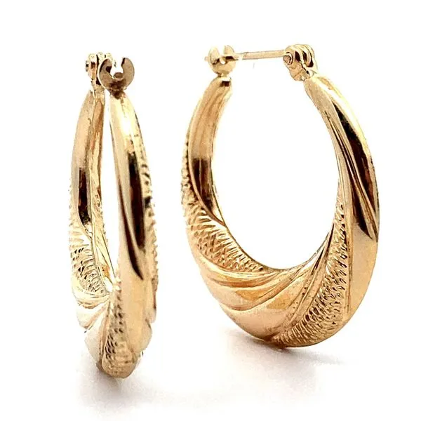 14K Yellow Gold Tapered Twisted Hoops Jaymark Jewelers Cold Spring, NY