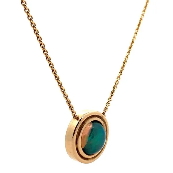 14K Yellow Gold Ethiopian Opal Necklace Image 2 Jaymark Jewelers Cold Spring, NY