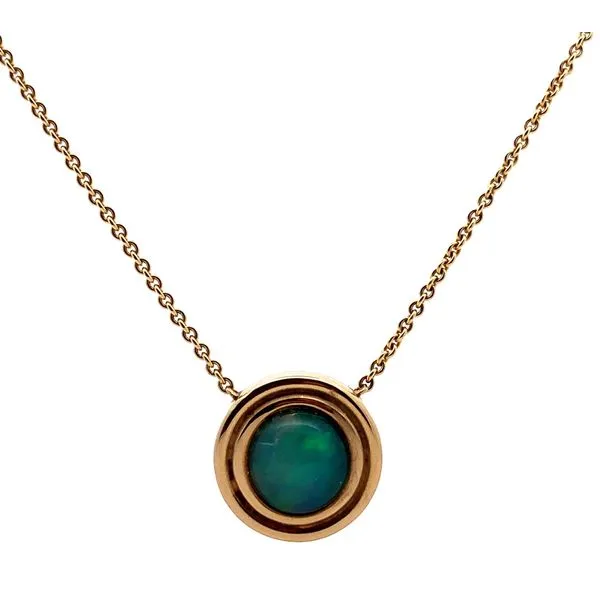 14K Yellow Gold Ethiopian Opal Necklace Jaymark Jewelers Cold Spring, NY