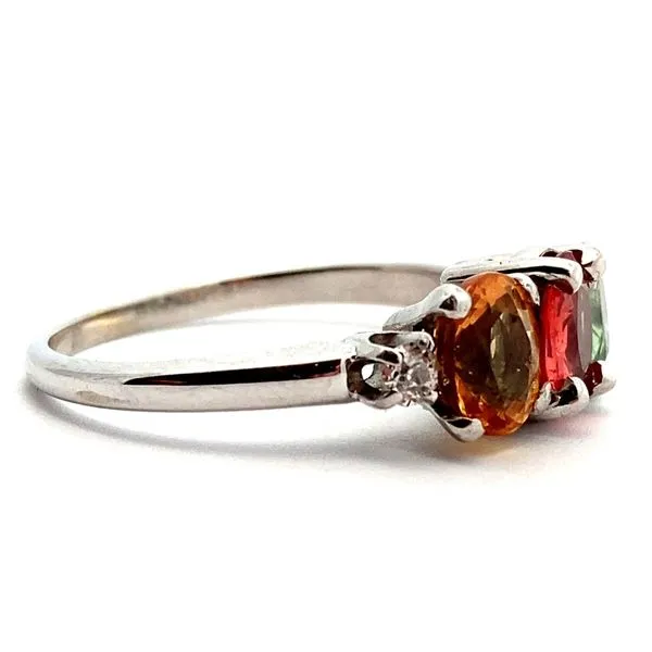 14K White Gold Multi Sapphire Ring Image 2 Jaymark Jewelers Cold Spring, NY