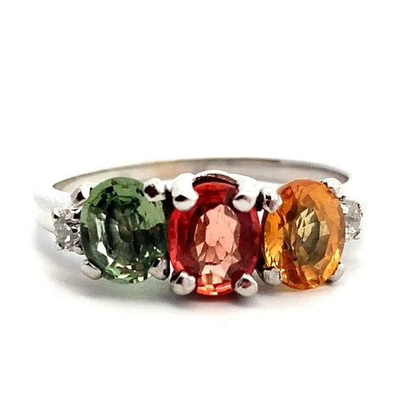 14K White Gold Multi Sapphire Ring Jaymark Jewelers Cold Spring, NY