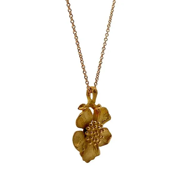 18K Yellow Gold Tiffany and Co. Dogwood Pendant Image 2 Jaymark Jewelers Cold Spring, NY