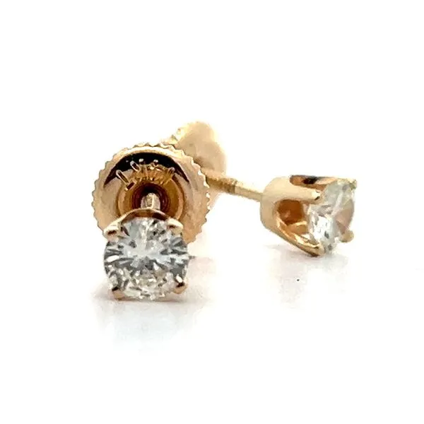 14K Yellow Gold Diamond Stud Earrings Jaymark Jewelers Cold Spring, NY