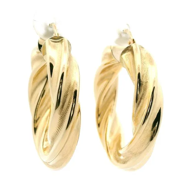 14K Yellow Gold Hoop Earrings Image 2 Jaymark Jewelers Cold Spring, NY