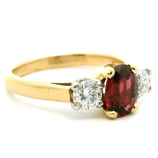 18K Yellow Gold and Platinum Ruby and Diamond Ring Image 2 Jaymark Jewelers Cold Spring, NY