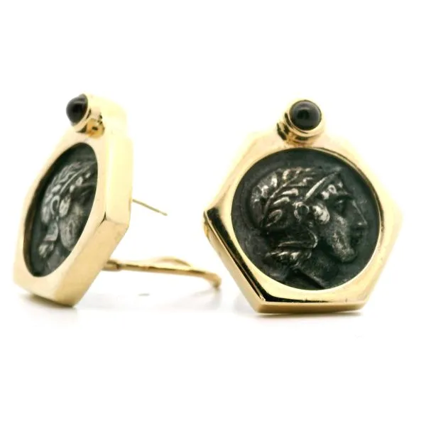 14K Yellow Gold Coin Earrings Image 2 Jaymark Jewelers Cold Spring, NY