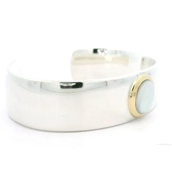 18K Yellow Gold and Sterling Silver Tiffany and Co. Cuff Bracelet Image 2 Jaymark Jewelers Cold Spring, NY
