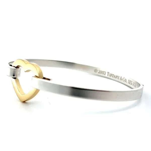 Sterling Silver and 18K Yellow Gold Tiffany and Co. Heart Bangle Image 2 Jaymark Jewelers Cold Spring, NY