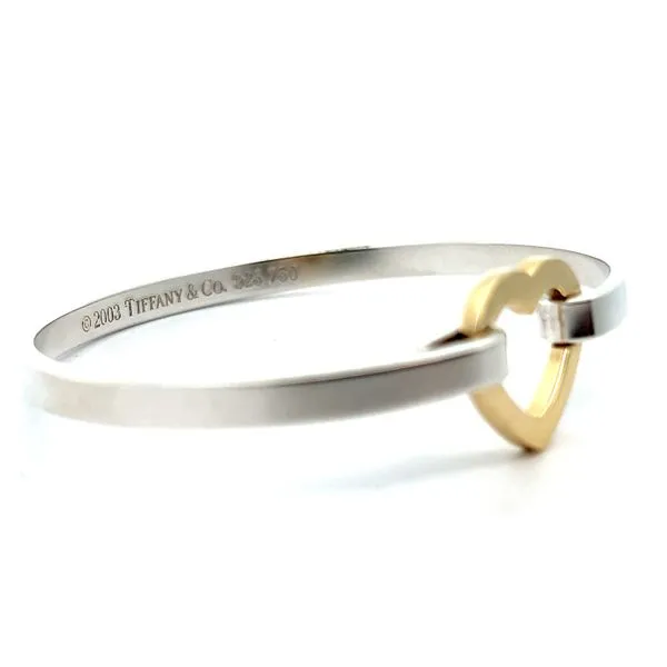 Sterling Silver and 18K Yellow Gold Tiffany and Co. Heart Bangle Image 3 Jaymark Jewelers Cold Spring, NY